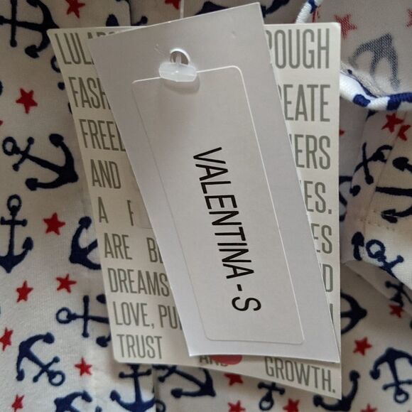 NWT LULAROE Nautical Anchors Valentina Shirt S - Picture 8 of 9